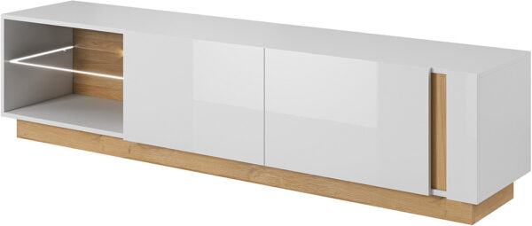 Έπιπλο τηλεόρασης 36146-ARCW-BTV Λευκό+Λευκό High Gloss+Grandson 187,5×45,5x40cm