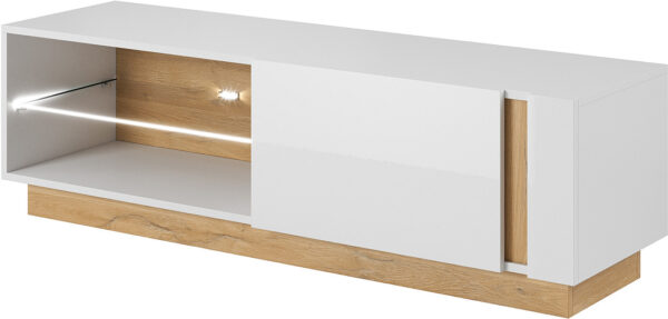 Έπιπλο τηλεόρασης 36146-ARCW-STV Λευκό+Λευκό High Gloss+Grandson 138,1×45,5x40cm