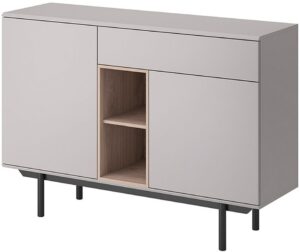 Μπουφές Inox: Γκρι+Jackson Hickory 125x89x40