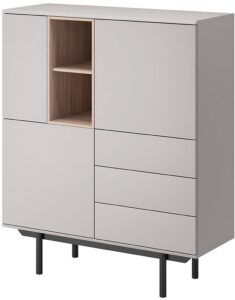 Μπουφές Inox: Γκρι+Jackson Hickory 100x121x40cm