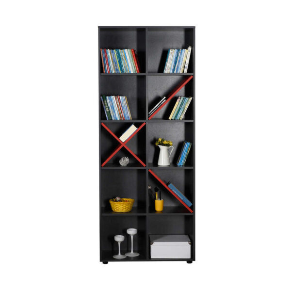 Βιβλιοθήκη KTP-910-AK Gaming Ανθρακί 75x188x30cm