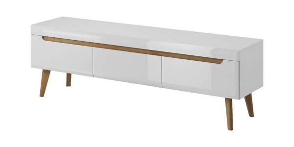 Έπιπλο τηλεόρασης Nordi Λευκό + Higloss λευκό + Riviera 160x50x40cm