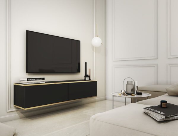 Έπιπλο τηλεόρασης ORO επιτοίχιο ανθρακί 135x30x32cm