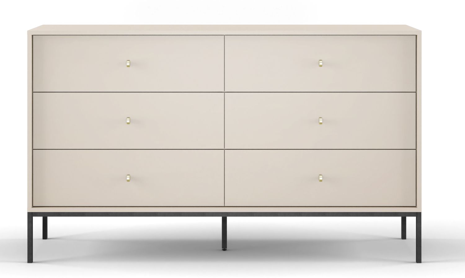 Συρταριέρα Mono χρώμα Μπεζ  με 6 συρτάρια 154x91x39cm