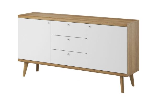 Μπουφές 21103-PR Φυσικό Riviera+ Λευκό 160x83x40cm