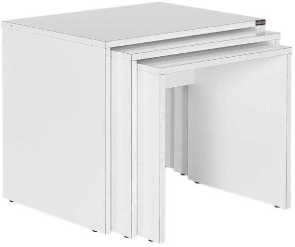 Σετ τραπεζάκια Ζιγκόν SHP-103-PP Λευκό High gloss 55x47x40cm