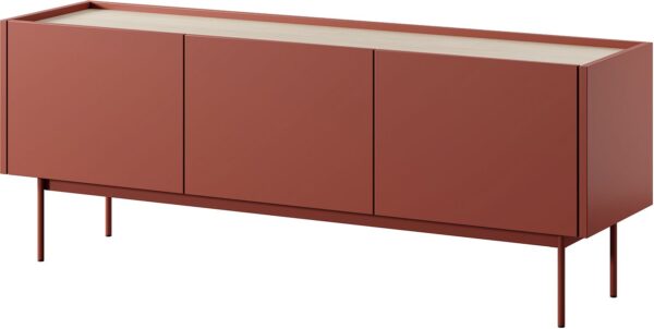 Έπιπλο τηλεόρασης Color κεραμικό κόκκινο + Φυσικό   144x55x37cm