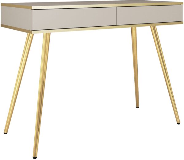 Κονσόλα Oro μπέζ με χρυσά πόδια 102x80x50cm