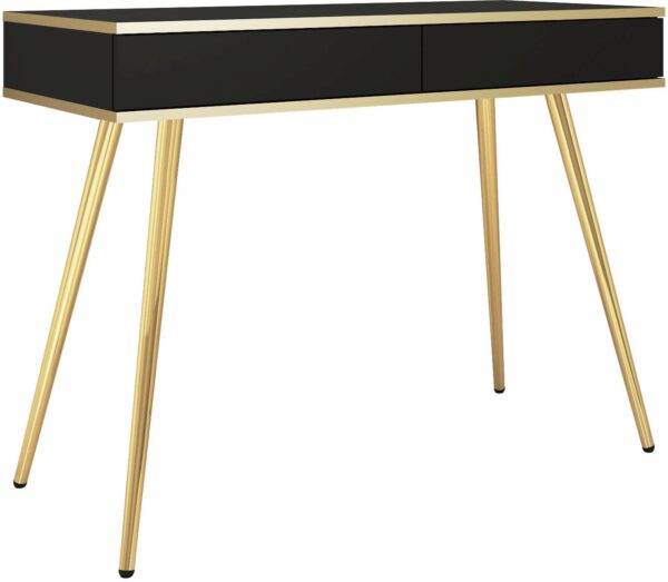 Κονσόλα  Oro ανθρακί με χρυσά πόδια 102x80x50cm