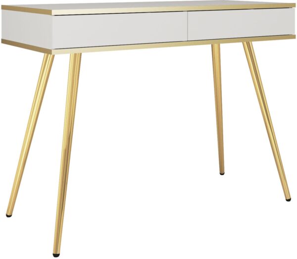 Κονσόλα  Oro λευκό με χρυσά πόδια 102x80x50cm