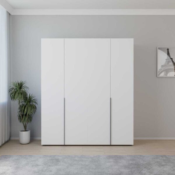 Ντουλάπα GRD-1740-DD Oryana τετράφυλλη Λευκή 180x210x62cm