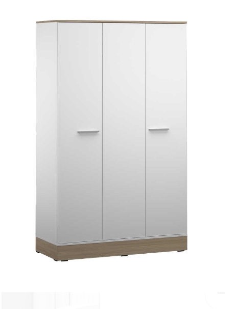 Ντουλάπα GRD-830-MB Base Τρίφυλλη λευκό 120x198x52cm (MxYxB)