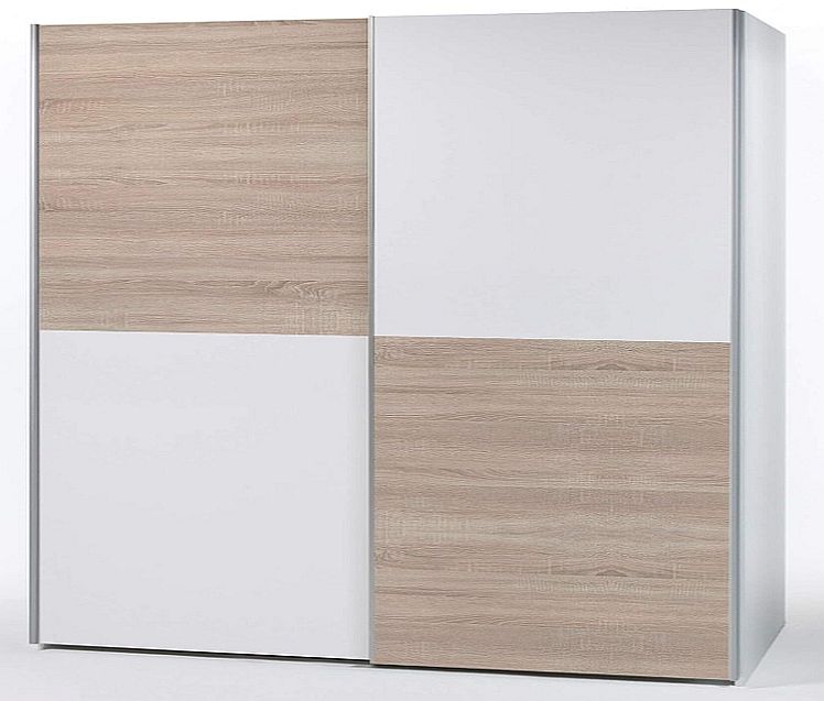 Ντουλάπα VERONA Λευκό+ φυσικό Sonoma 270x210x60cm (ΜxΥxΒ)
